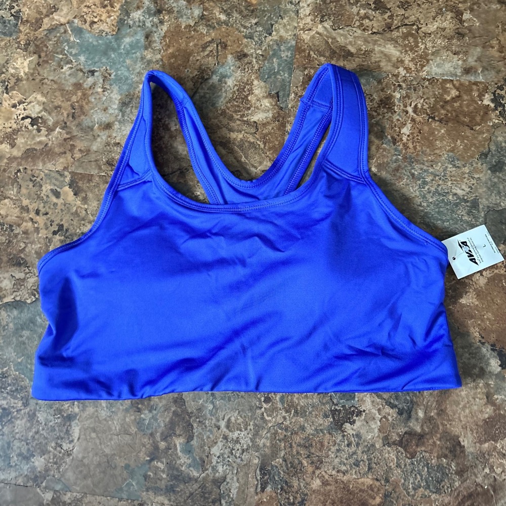 Avia Wirefree Sports Bra Women Size XXL Blue Racerback Medium Support